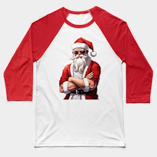 Cool Santa Cartoon Baseball T-Shirt